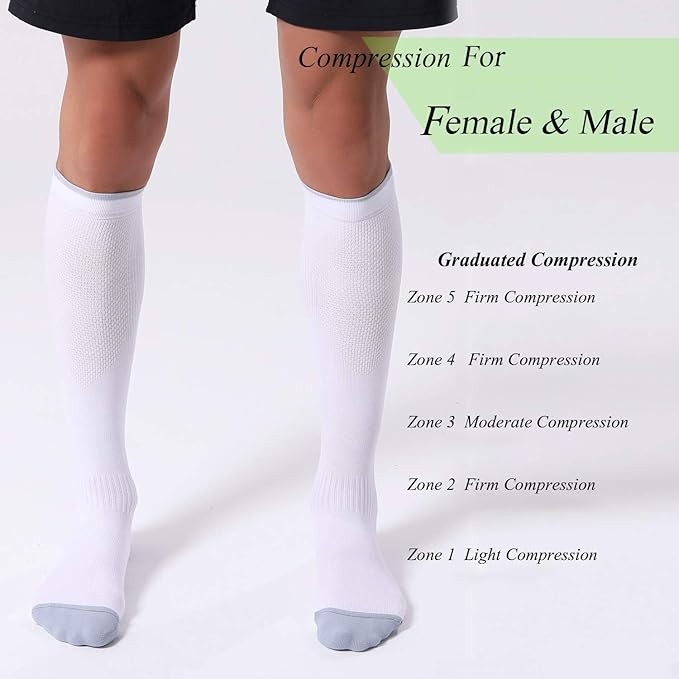 FITRELL 3 Pairs Compression Socks for Women and Men 20-30mmHg-Circulation Support Socks