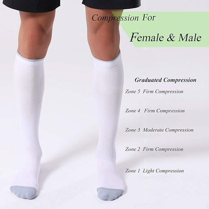 FITRELL 3 Pairs Compression Socks for Women and Men 20-30mmHg-Circulation Support Socks