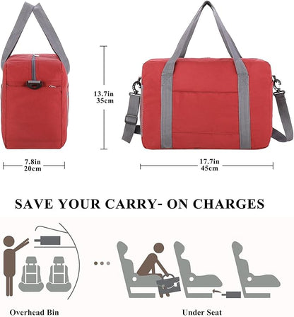 For Spirit Airlines Personal Item Bag 18x14x8 with Wet Pocket Foldable Travel Duffel Bag Underseat Carry on for Men & Women