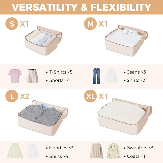 BAGAIL 9 Set Packing Cubes Luggage Packing Organizers for Travel Accessories