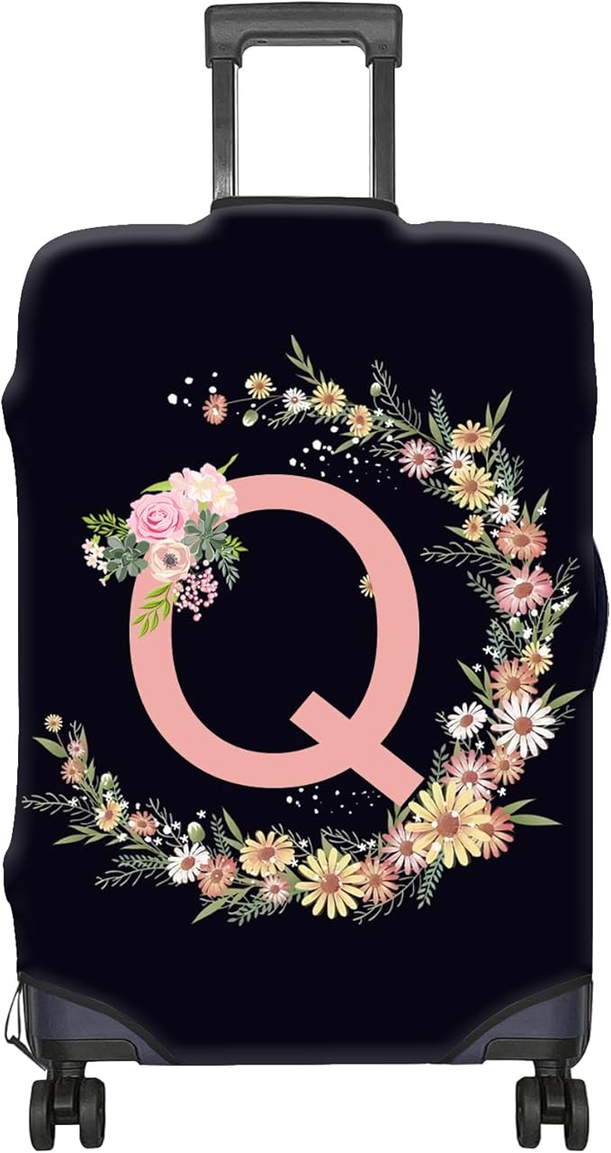 Luggage Suitcase Cover Protector Luggage Elastic Washable Baggage Covers Initial Cute Aesthetic for Unisex Women Girls Travel Trip XL(30-32 inch)-Letter Q