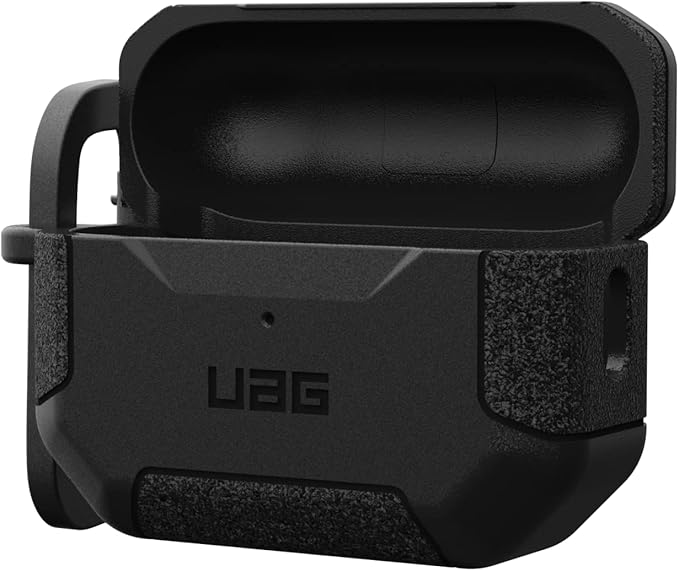 UAG Designed for AirPods Pro Case (2nd Generation 2022) Scout Black - Premium Rugged Hard Shell Full Protective Case Cover with Detachable Keychain Carabiner by URBAN ARMOR GEAR