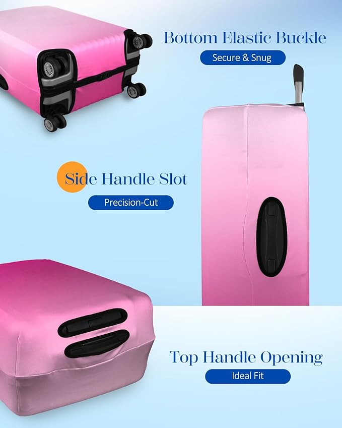 Slohif Luggage Cover for Suitcase Tsa Approved Protector - Luggage Sleeve Large Suit Case Cover Travel Stretch Baggage Case Protective Washable Fit 28-30 Inch Rose Gradient L