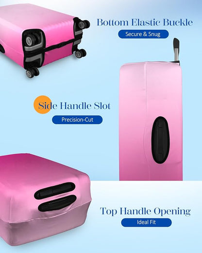 Slohif Luggage Cover for Suitcase Tsa Approved Protector - Luggage Sleeve Large Suit Case Cover Travel Stretch Baggage Case Protective Washable Fit 21-23 Inch Rose Gradient S