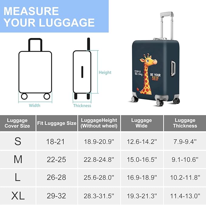 ANNA QUEEN Travel Luggage Cover Suitcase Protector Suitcase Cover Anti-Scratch,Stretchable Luggage Travel Bag Cover Washable