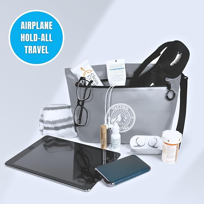 3-Pack Tactiko Heavy-Duty Splash Water Resistant Zipper Pouches - 3 L Hold-All Organizers for Dry Bags, Travel Bags (3, Yellow/Red/Gray)