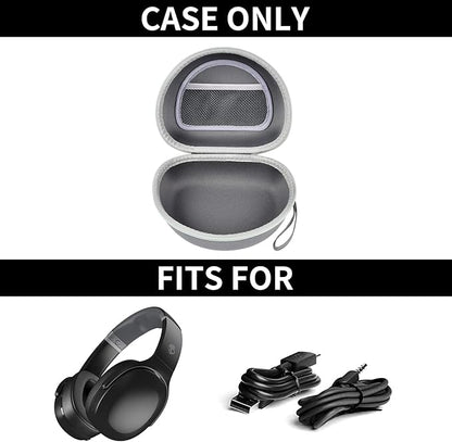 Headphone Case for Skullcandy Crusher/Hesh/Evo Wireless Over-Ear Bluetooth Earphones, for Beats Studio Pro/ 3/Solo 4/3/2 Headphones and More Noise Cancelling Foldable Headset - Hard Box Only - Grey