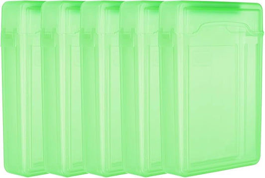 PATIKIL 6.5" x 4.5" Hard Drive Disk Case, 5Pcs Plastic Hard Disk Storage Box Portable Anti-Static Case for 3.5" External SSD HDD, Green