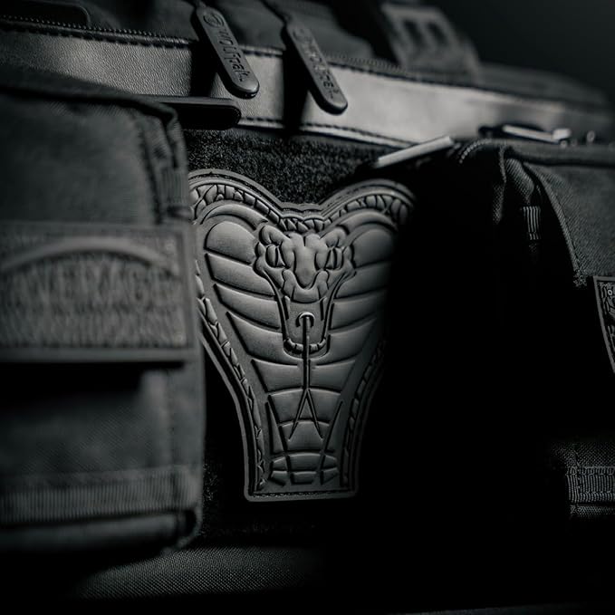 WOLFpak 20L Mini Duffle Bag for Gym & Travel | Waterproof Carry-On Weekender Bag with Shoe Compartment, Hard Bottom, and Tactical Molle System (Black Venom)