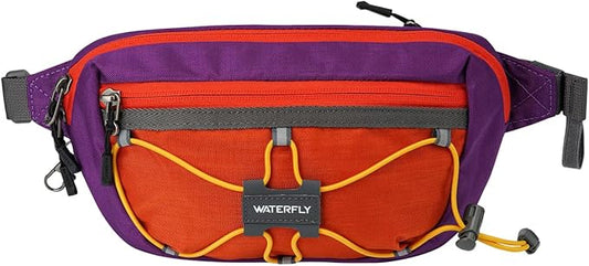 WATERFLY Lightweight Small Fanny Pack: 1.5L Mini Slim Crossbody Waist Belt Hip Bag with RFID Blocking, Anti-Theft & Water Resistant Pouch for Women Men Travel Hiking Running Walking EDC