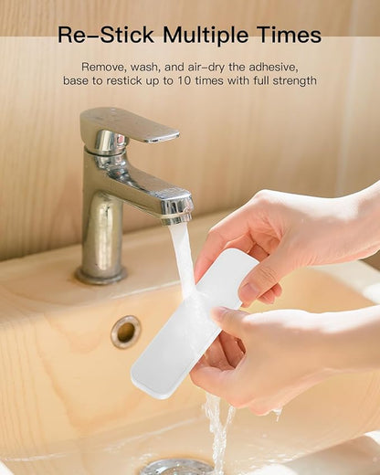 iWALK Magnetic Cable Holder, Reusable Adhesive Desktop Cord Organizer for 2-6mm Cables,4 Clips for Lightning & USB C/Micro Cables,Sticks to Wood,Glass,Metal, Marble, 2-Pack,White