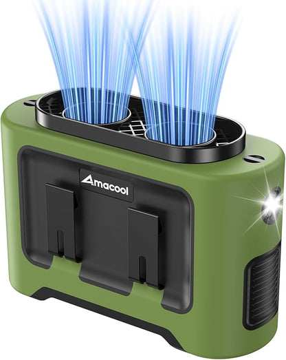 AMACOOL 14500mAh Portable Waist Fan, Strong Wind Power for Full Body Cooling Shirt Fan, 5 Speed Wearable Belt Clip on Fans, Battery Operated Personal Neck Fans, for Outdoor Work Camping Travel