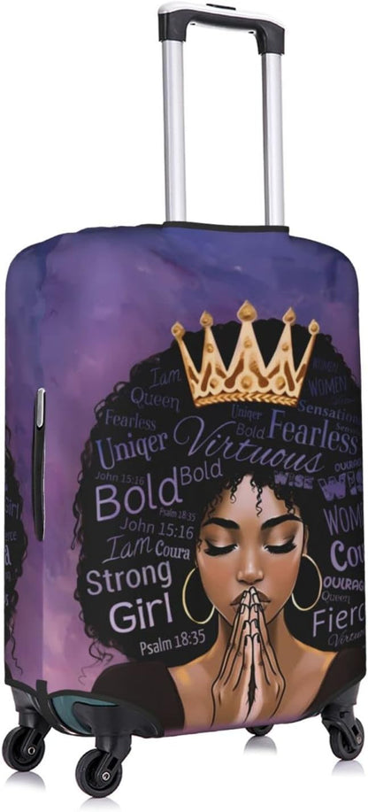 Luggage cover protector luggage cover for Suitcase Washable Suitcase Protector Anti-scratch Suitcase cover Medium African American Black Girl style77