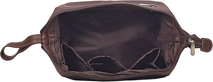 cuero Genuine Buffalo Leather Unisex Toiletry Bag Travel Leather Dopp Kit Made With High Class Buffalo Leather