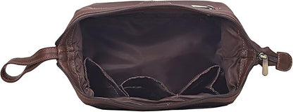 cuero Genuine Buffalo Leather Unisex Toiletry Bag Travel Leather Dopp Kit Made With High Class Buffalo Leather