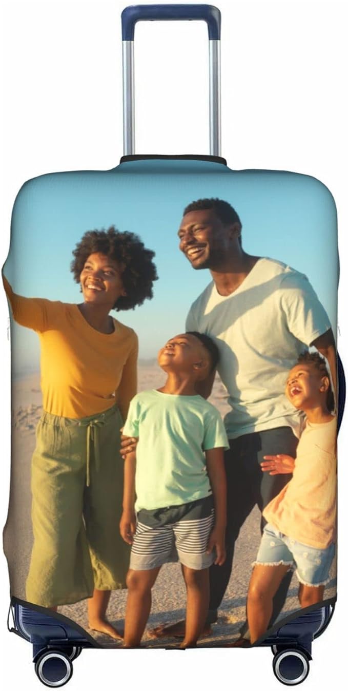 Custom Luggage Cover for 18-32 Inch Elastic Washable Stretch Suitcase Protector Anti-Scratch Personalized Design Travel Suitcase Cover for Kid and Adult L (25-28 inch suitcase)