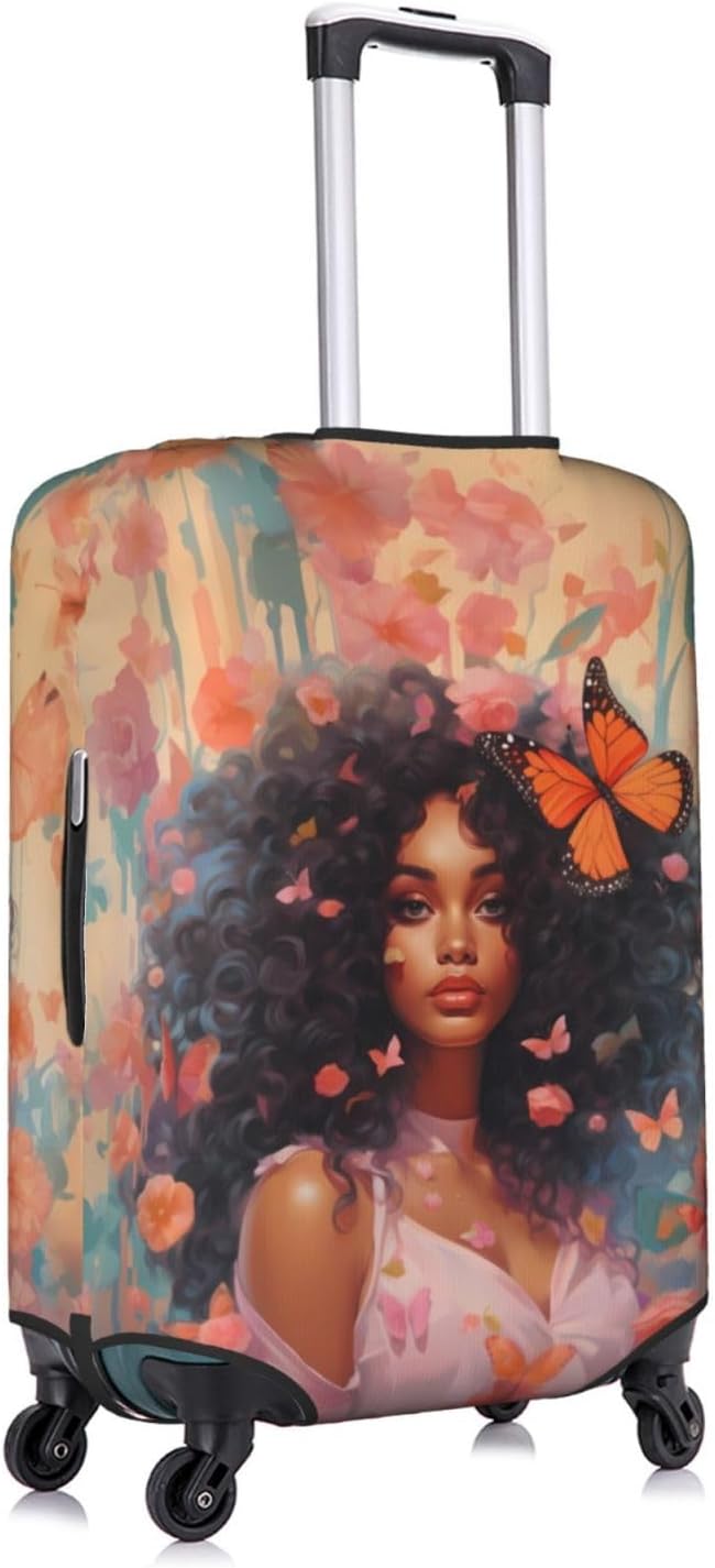 Suitcase Protector Cover - TSA Approved Luggage Cover - Washable, Anti-scratch - X-Large - African American Woman