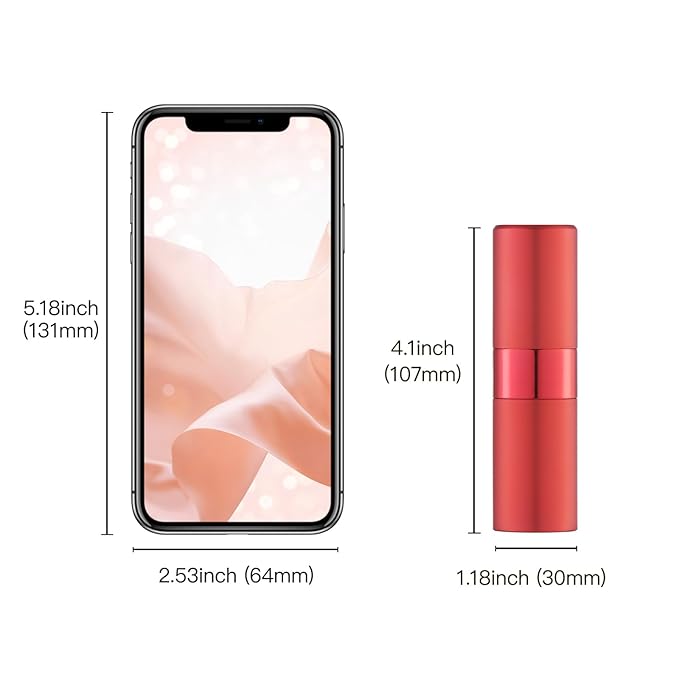 20ML Perfume Atomizer, Travel Cologne Spray Bottle, Mini Empty Sprayer Dispenser (Red, 4PCS)