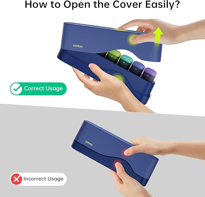 Weekly Pill Organizer 1 Time a Day, KOVIUU Removable Pill Box 7 Day, Portable Travel Pill Case, Once Daily Medication Container Holder, Week Pillbox Dispenser for Vitamin Medicine Supplement, Blue