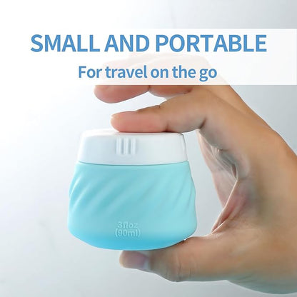 Gemice Silicone Cream Jars, TSA Approved Containers for Toiletries With Toiletry Bag, Wide Mouth Leak-proof Accessories With Lid for Cosmetic Cream (4 Pack)