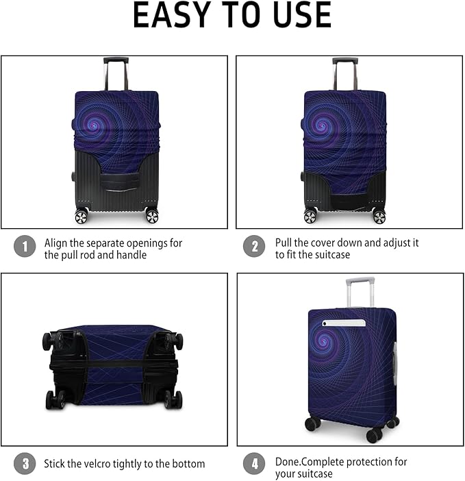 World Landmarks Travel Luggage Cover, Travel-Themed Suitcase Protector Stretchable, Washable Travel Suitcase Cover (M for 22-24 Inch Luggage)