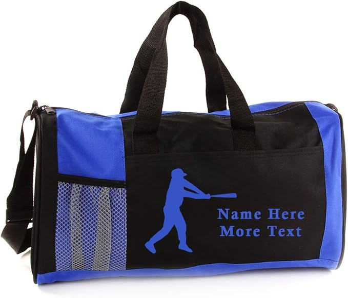 Personalized Kids 18 Inch Sport Duffel Bag With Custom Name & Text - Baseball