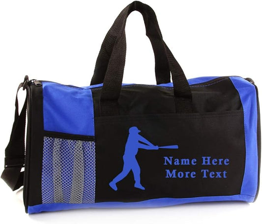 Personalized Kids 18 Inch Sport Duffel Bag With Custom Name & Text - Baseball