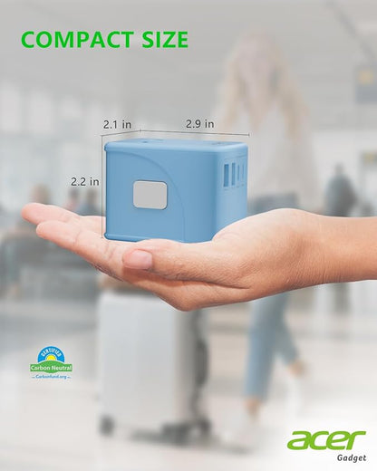 Acer Universal Travel Plug Adapter - International Power Adapter with 5 USB Ports (3 USB C) 5.8A, Worldwide Outlet Charger for USA to European UK France Germany Spain, Type C/E/F/G/I/L/A, Blue