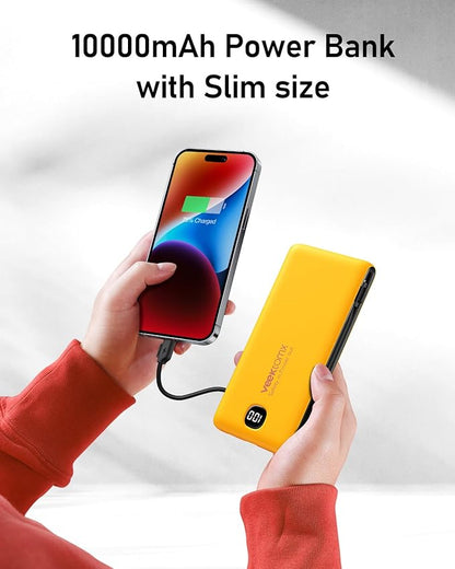 VEEKTOMX Portable Charger with Built in Cables 10000mAh, Power Bank for iPhone with Wall Plug, Travel Essential Fast Charging USB C Slim External Battery Pack for iPhone 17/16/15, Samsung, iPad, etc