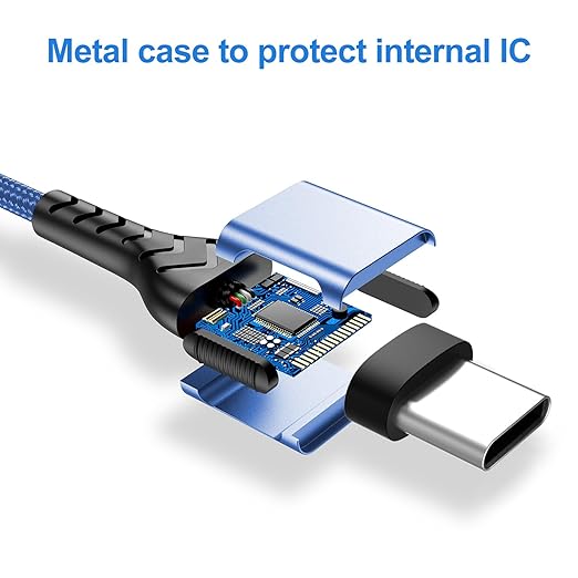 Durcord USB C Charger Cable Fast Charging, 2Pack 60W 10ft USB C to USB C Cable for Android Phone Pad, Type C to Type C Charger Braided USB Cable Compatible with iPhone 15 Pro/Plus/Max Blue