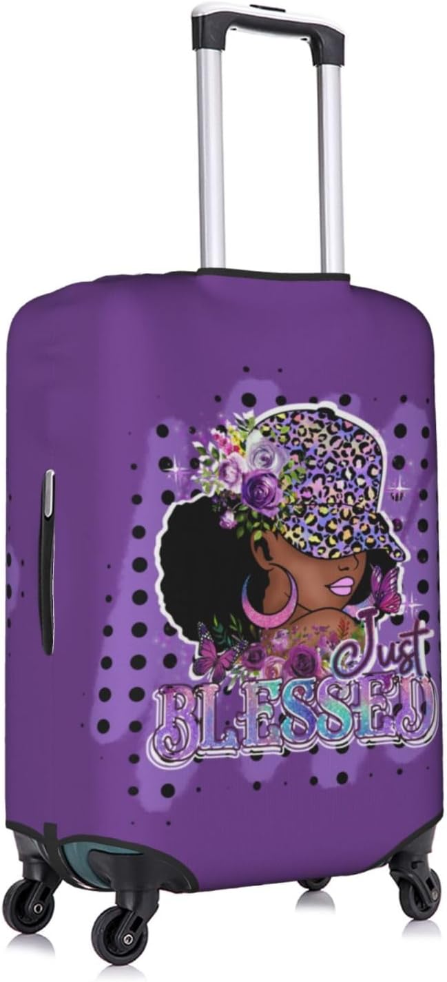 Travel Suitcase Protector African American Girl Elastic Protective Washable Luggage Cover With Concealed Zipper Suitable For 18-32 Inch(S (for 18-21 inch luggage))