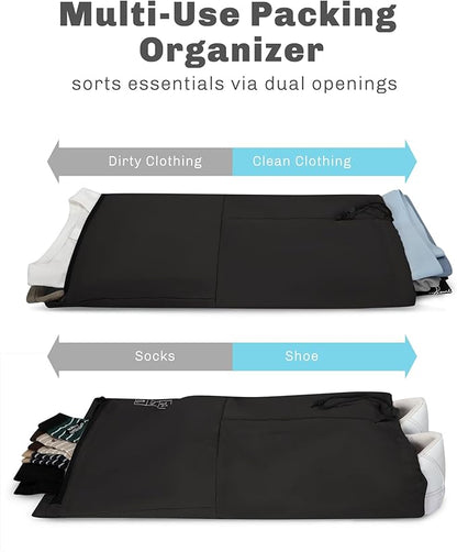 Hynes Eagle 6 Set/ 4 Set/ 2 Set Compression Packing Cubes Travel Essentials Lightweight Nylon Luggage Suitcase Organizer Bag Black 6PCS