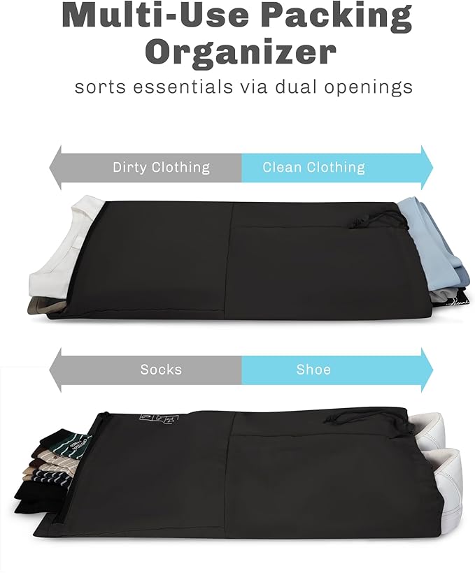 Hynes Eagle 6 Set/ 4 Set/ 2 Set Compression Packing Cubes Travel Essentials Lightweight Nylon Luggage Suitcase Organizer Bag Black 2PCS