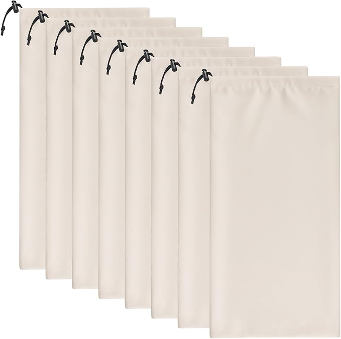 LAKE OF FIRE 8 Pcs Single Shoe Bags for Travel - 18"X9" Packing Shoe Travel Bags for Suitcase, Shoes (Beige)