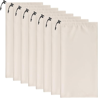 LAKE OF FIRE 8 Pcs Single Shoe Bags for Travel - 18"X9" Packing Shoe Travel Bags for Suitcase, Shoes (Beige)