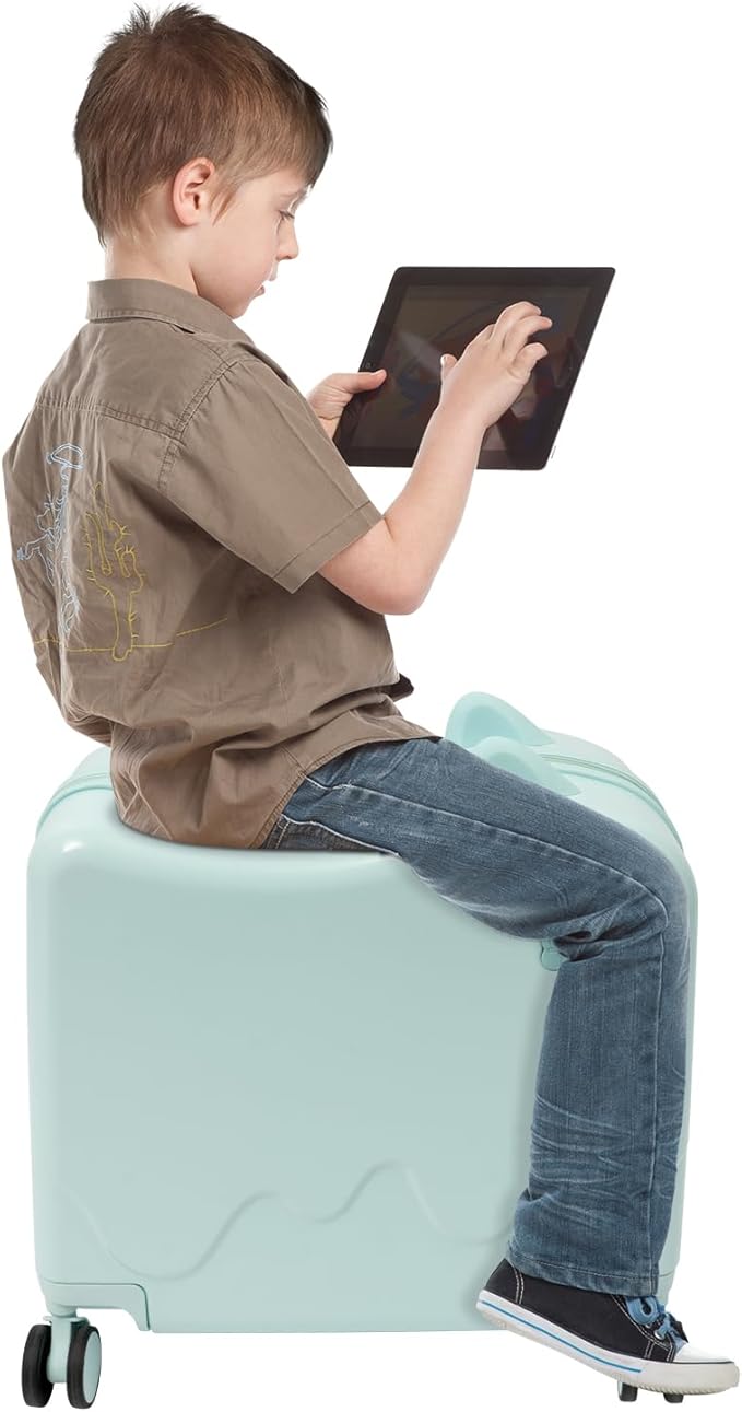 18" Kids Luggage Suitcase for Girls & Boys, Kids Carry On Luggage with Wheels Children’s Suitcase w/Lock (Baby Blue)