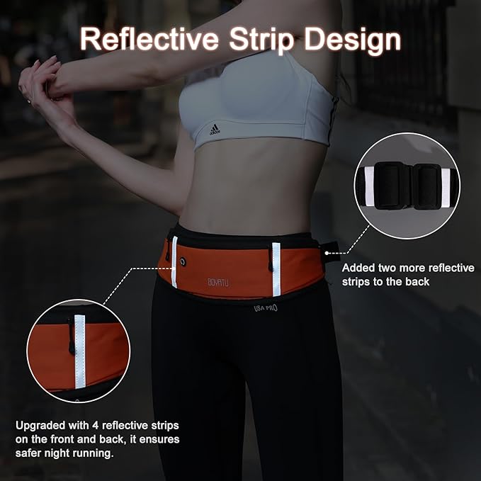 Running Belt Waist Fanny Pack: Slim Phone Holder Workout Pouch for Walking JoggingOrange