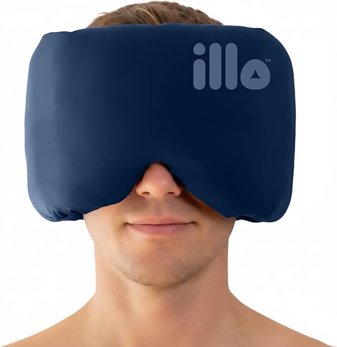 illo Wearable Pillow Sleep Mask | Soft Mulberry Silk Blackout Sleeping & Napping Eye Mask | Best for Home Bed, Work, Airplane, Side Sleeper | Reversible as Travel Neck Pillow | Women & Men