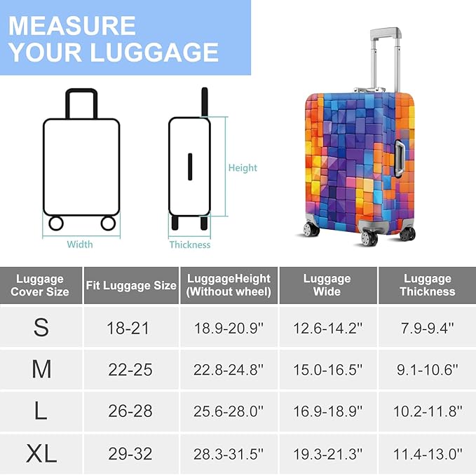ANNA QUEEN Travel Luggage Cover Suitcase Protector Suitcase Cover Anti-Scratch,Stretchable Bag Cover Washable Durable Polyester