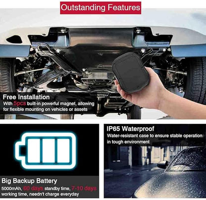 TKSTAR GPS Tracker for Vehicles Hidden Magnetic Real Time Car GPS Tracker Waterproof Tracking Device for Motorcycle Trucks with Anti Theft Alarm TK905