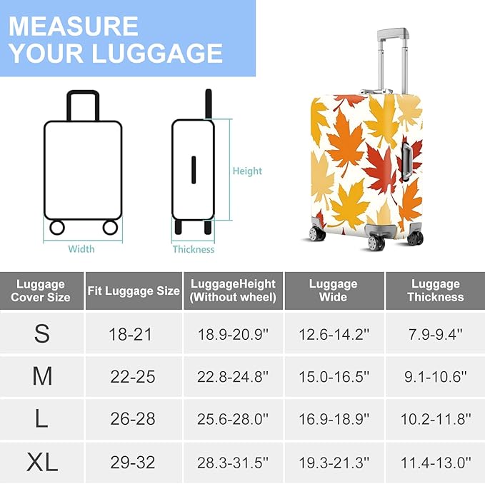 ANNA QUEEN Travel Luggage Cover Suitcase Protector Suitcase Cover Anti-Scratch,Stretchable Bag Cover Washable Durable Polyester with Elastic Hem with Zipper Closure