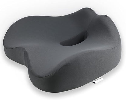 Chair Seat Cushion, Memory Foam Cushions for Office Chair, Car Seat, Airplane, Relieving Pressure Tailbone Sciatica Back Pain for Long Sitting Office Workers, Car Drivers（Grey）