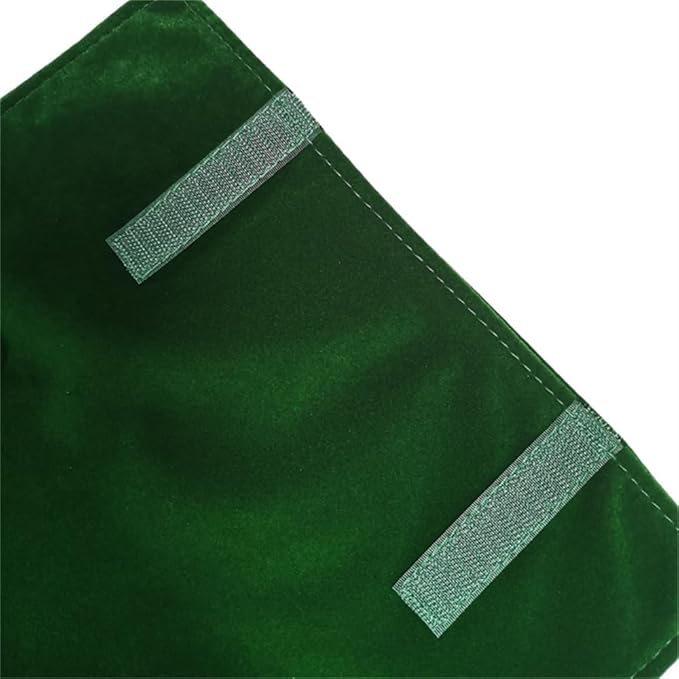 Premium Jewelry Roll Organizer for 16 Necklaces 55cm x 29cm Metal Snap & Velcro Closure - Ideal for Travel and Storage (Green)