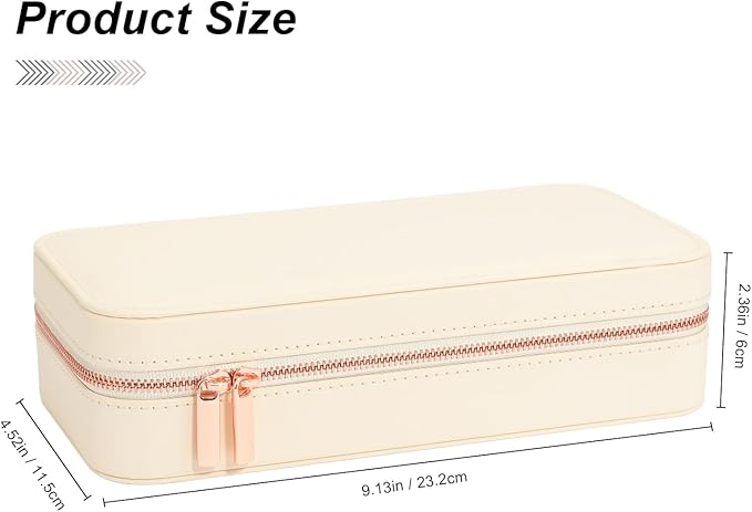 Travel Jewelry Box Jewelry Organizer for Travel Jewellery Organizers Box Jewelry Box for Women on Hallowmas Christmas Valentine's Birthday Beige