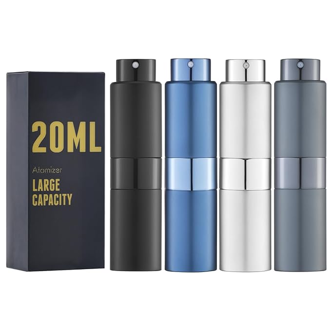 20ML Perfume Atomizer, Travel Cologne Spray Bottle, Mini Empty Sprayer Dispenser (4PCS)