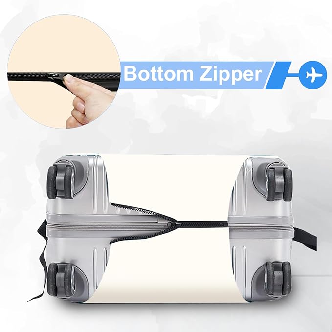 ANNA QUEEN Travel Luggage Cover Suitcase Protector Suitcase Cover Anti-Scratch,Stretchable Bag Cover Washable Durable Polyester with Elastic Hem with Zipper Closure