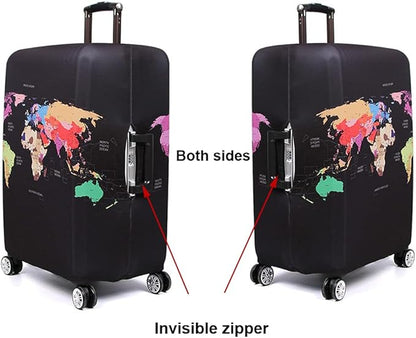 MosaiRudo Thicker Luggage Cover Elastic Suitcase Cover Protector Fits 18-32 Inch Suitcase Travel Accessories (TKM0071, L)