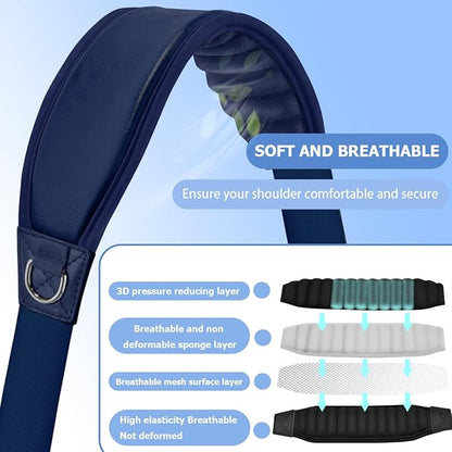 ZINMARK Shoulder Strap 59" with Fixed Pad and Dual Balance Buckles and Swivel Metal Hooks for Laptop Bag and Most Bag