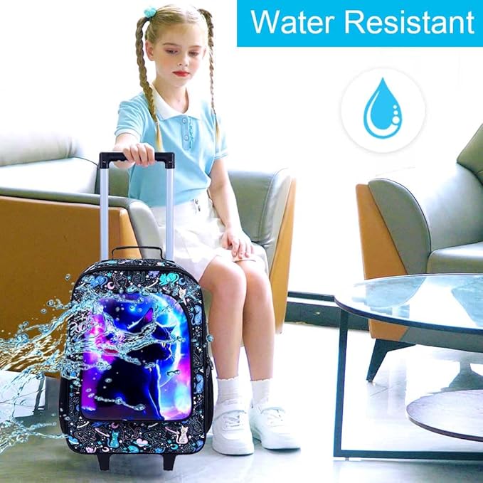 Kids Suitcase with Wheels for Girls and Boys, Rolling Carry on Luggage for Toddler Children