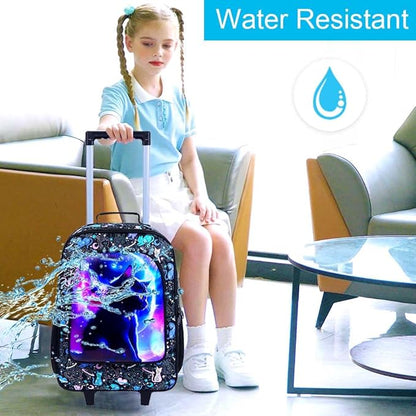 Kids Suitcase with Wheels for Girls and Boys, Rolling Carry on Luggage for Toddler Children